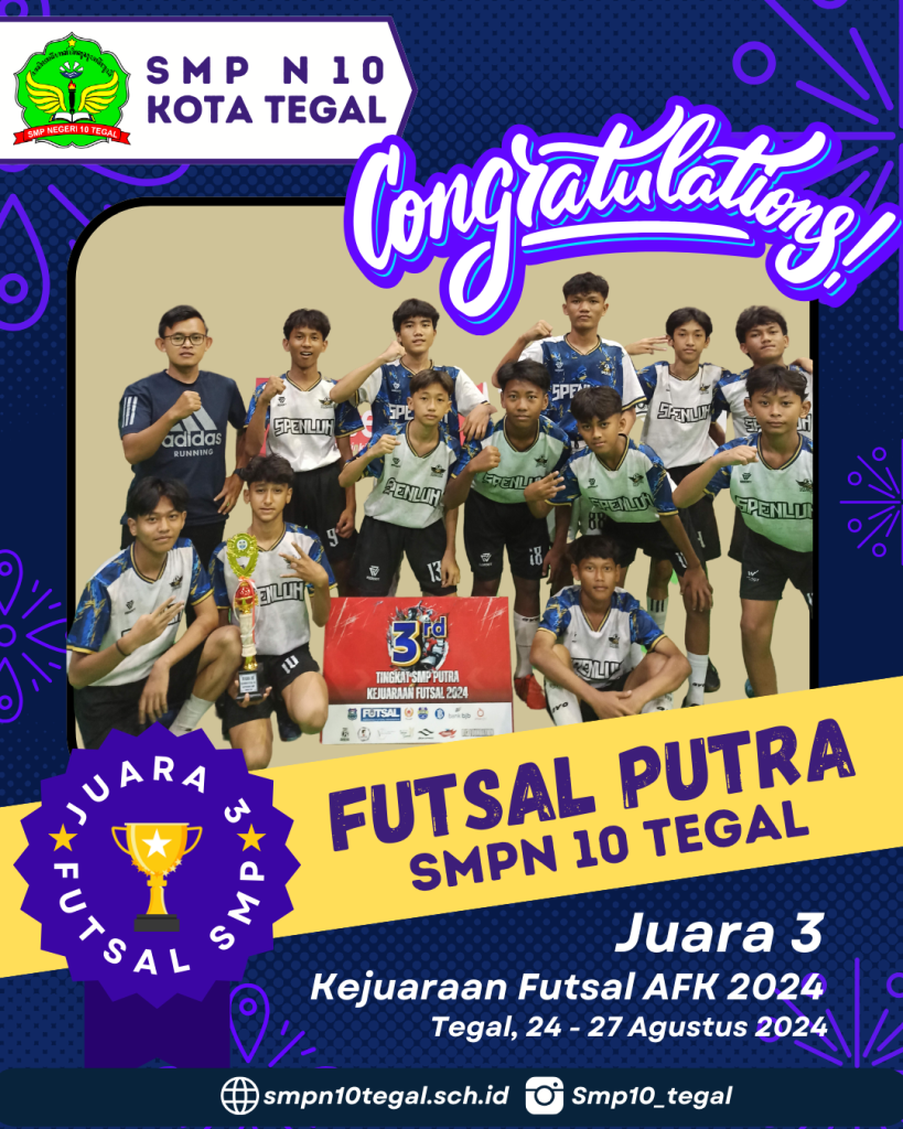 Juara 3 Futsal Putra Kejuaraan Futsal AFK 2024 Desain